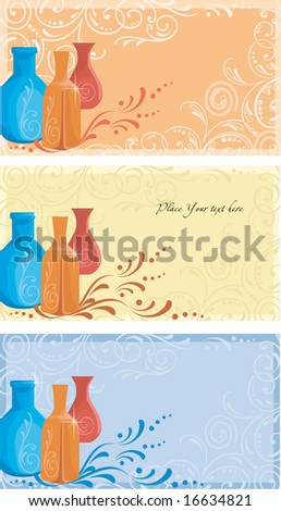 decorative bottles at the vintage background