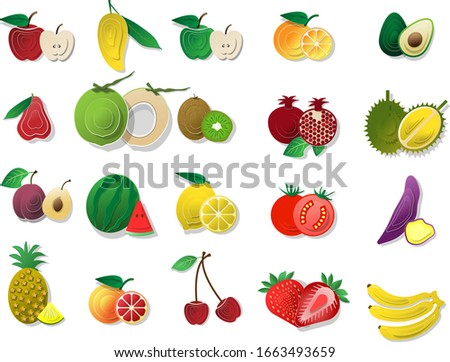 
Fruit icon using paper stacking techniques