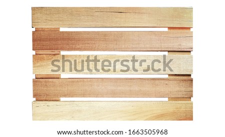 wood pallet on white background in top view