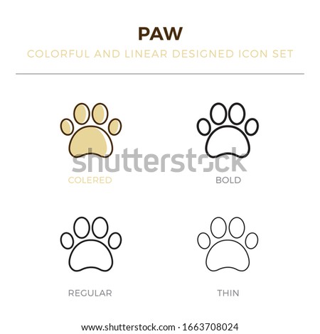 pawprints icon in different style vector illustration.one colored and black pawprints vector icons designed in filled, outline, line and stroke style can be used for web, mobile, ui
