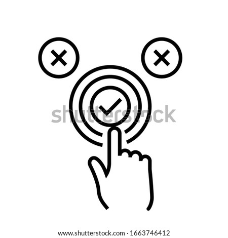 Right choise line icon, concept sign, outline vector illustration, linear symbol.