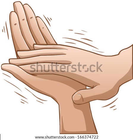 A vector illustration of clapping hands. 