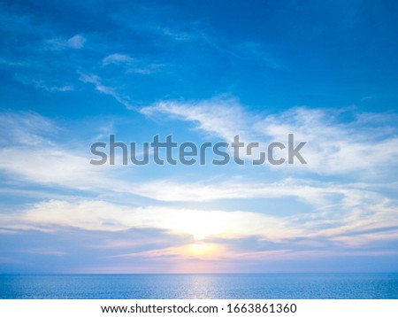 Beautiful naturally seascape sunset overcast with tone image. Royalty-Free Stock Photo #1663861360