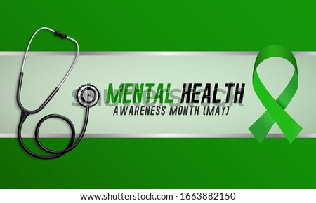 Vector illustration on the theme of National Mental Health awareness month of May.