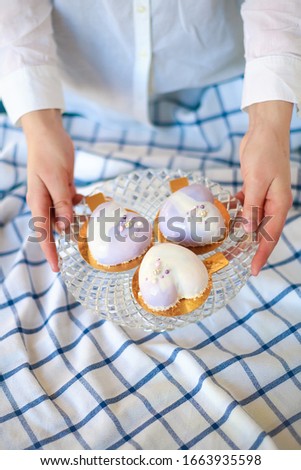 cakes and pastries on the table 