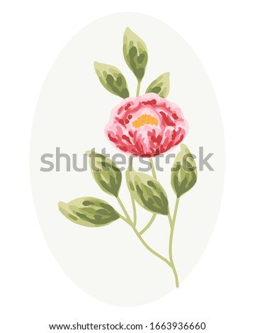 pink flowers, red peony, and green leaf clip art for wedding invitation, women's day, greeting card, floral tags, flower shop product labels, flower logo, floral icon, or women's day poster element