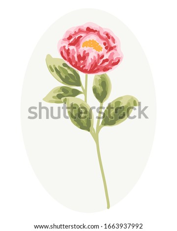 pink flowers, red peony, and green leaf clip art for wedding invitation, women's day, greeting card, floral tags, flower shop product labels, flower logo, floral icon, or women's day poster element