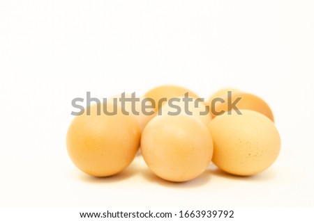 fresh, boiled large bird eggs in a closeup picture