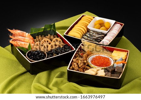 Osechi, traditional foods which are eaten by a lot of Japanese on New Year’s Day