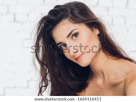 Beautiful woman healthy skin natural make up spa concept