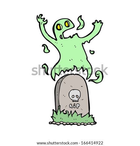 cartoon ghost rising from grave
