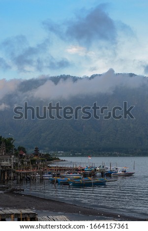 bedugul lake in bali in the morning