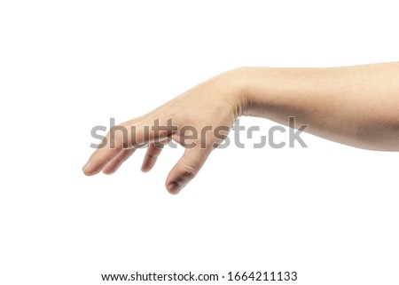 Down arm isolated on white background