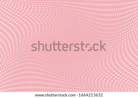 Pink backdrop with wavy dotted lines.