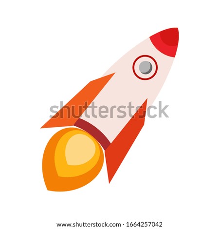 Cartoon rocket design concept for Project start up.

