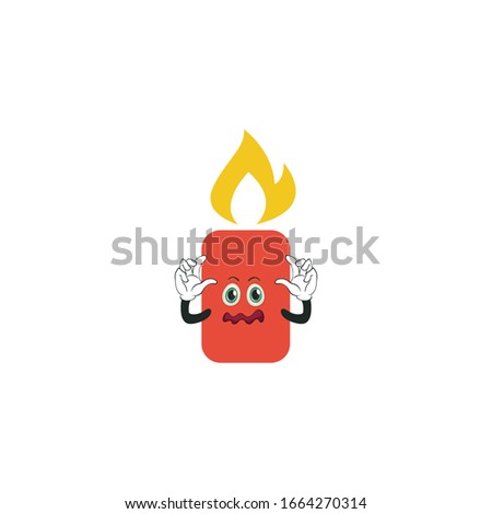 candle cartoon characters design with expression. you can use for stickers, pins, mascot or patches