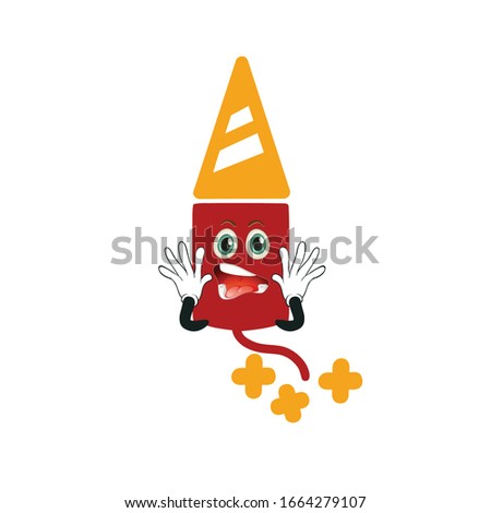 firework rocket cartoon characters design with expression. you can use for stickers, pins, mascot or patches