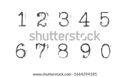 Typewriter numbers isolated on white background