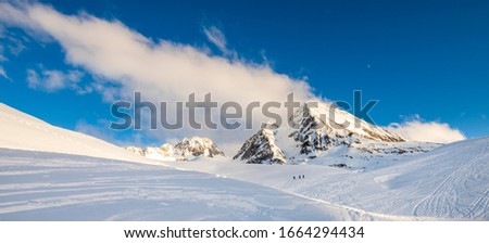 Mountain landscape of the Italian Alps in winter - Passo San Giacomo