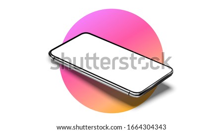 Realistic smartphone mockup set. Mobile phone blank, white, transparent screen design. Modern digital device template. Smartphone perspective view. Template for infographics or presentation UI design
