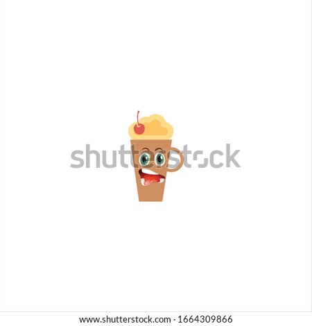milkshake cartoon characters design with expression. you can use for stickers, pins, mascot or patches