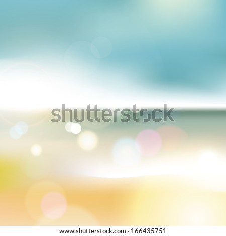 Abstract blur of sea with bokeh effect background
