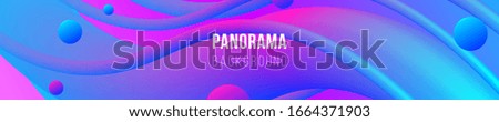 Fluid bright colored panorama. Abstract liquid shapes composition. 3D effect with blend gradient. Eps10 vector illustration.