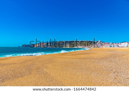 Seaside view of Portuguese city Nazare