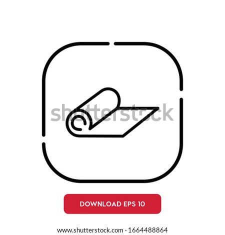 Yoga mat symbol, yoga class outline vector icon. Modern, simple flat vector illustration for web site or mobile app