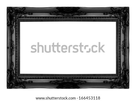 old antique vintage  picture frames. Isolated on white background
