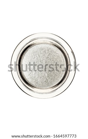 Silver eyeshadow on white background