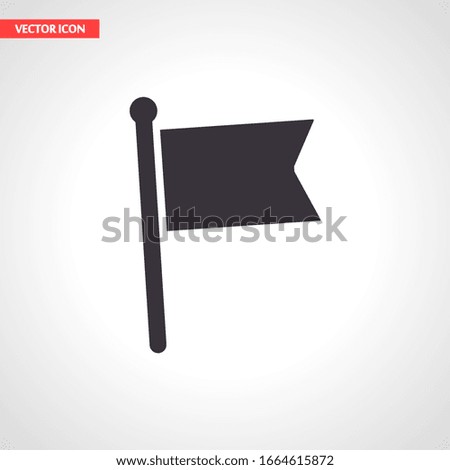 Outline flag icon, isolated on attachment, flag logo, user interface. Editable barcode flag. Vector illustration. EPS10 flag.
