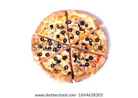 Full Napoletana Pizza on the white background 