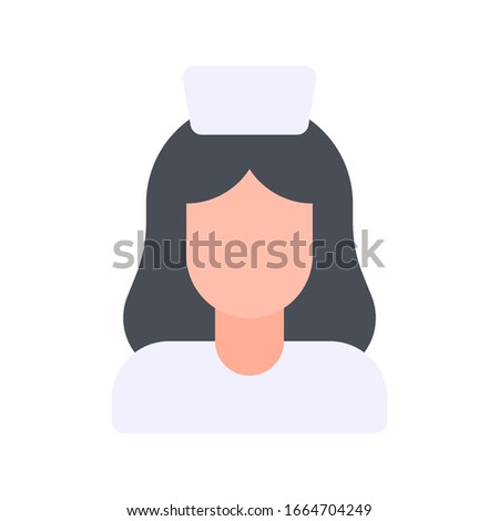 virus transmission related nurse with hat vector in flat design