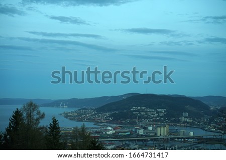 Panoramic View from the popular turists place called Spiralen in Drammen, Norway.