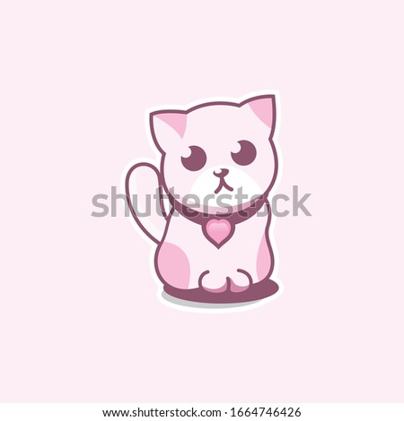 cute cat illustration logo design