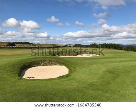 Links Golf Course Landscape with Bunker