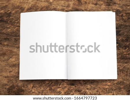 mock-ups paper, white paper isolated on wood background
