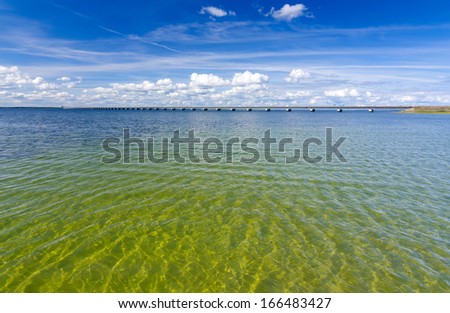 Swedish beach close to the Oland link bridge