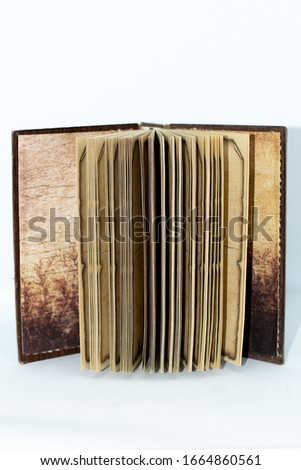 Open book journal in white background