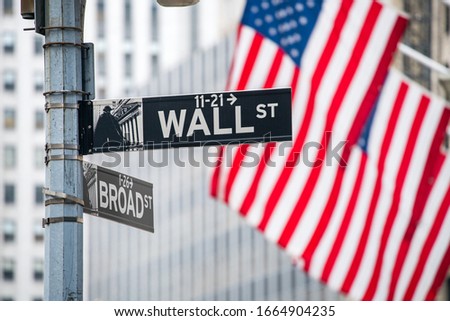 Wall Street in New York City, USA