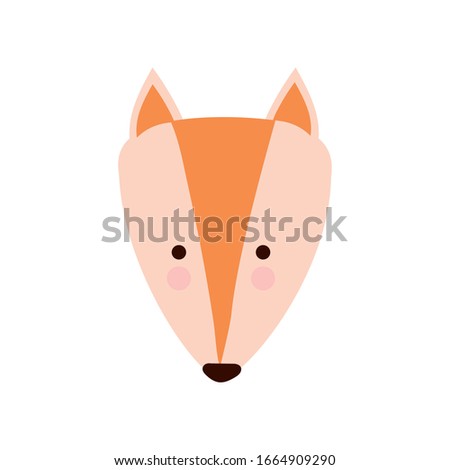 Cute fox cartoon flat style icon design, Animal zoo life nature character childhood and adorable theme Vector illustration