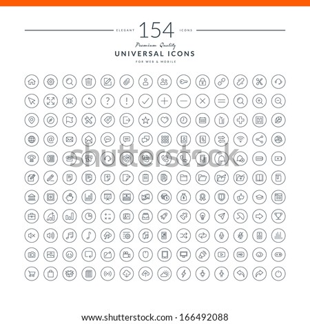 Set of universal icons for web and mobile     Royalty-Free Stock Photo #166492088