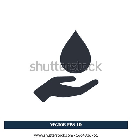 Hand and Water Icon Save Water Symbol Logo Template Design Element