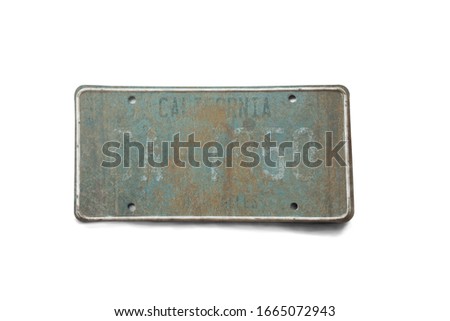 Old plate isolated on white background. Vintage background