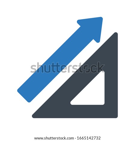 protractor vector glyph color icon 