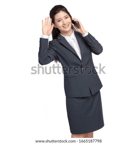 Asian business lady on white background


