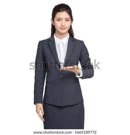 Asian business lady on white background
