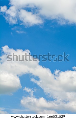 Clouds closeup with clear blue sky