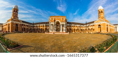 The Forest Research Institute is an institute of the Indian Council of Forestry Research and Education. It is located at Dehradun in Uttarakhand, India. Architecture Photography. Films shooting place. Royalty-Free Stock Photo #1665317377